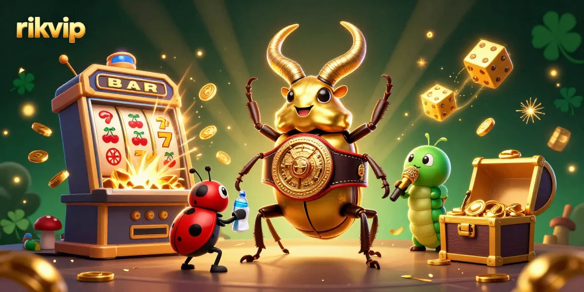 Experience the excitement of rikvip with a vibrant 3D illustration of dynamic casino elements.