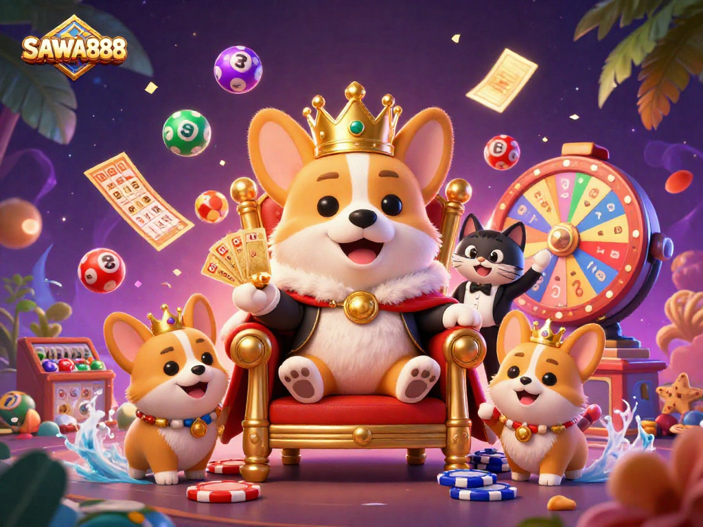 SAWA888 brings thrilling gaming experiences with vibrant characters and dynamic elements in a lively casino atmosphere.