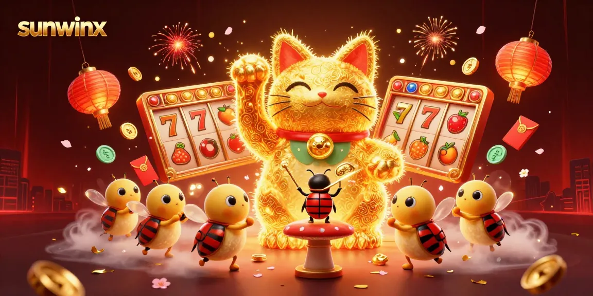 Engage with sunwinx casino excitement through a vibrant cat illustration featuring dynamic gaming elements.