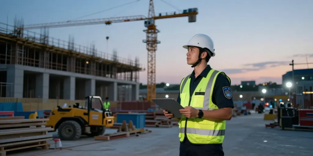Construction Site Security - Trusted provider monitoring a secure construction site